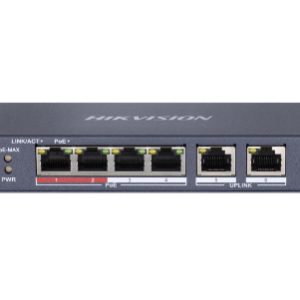 Hikvision DS-3E0106P-E/M 4-канальный Ethernet неуправляемый POE